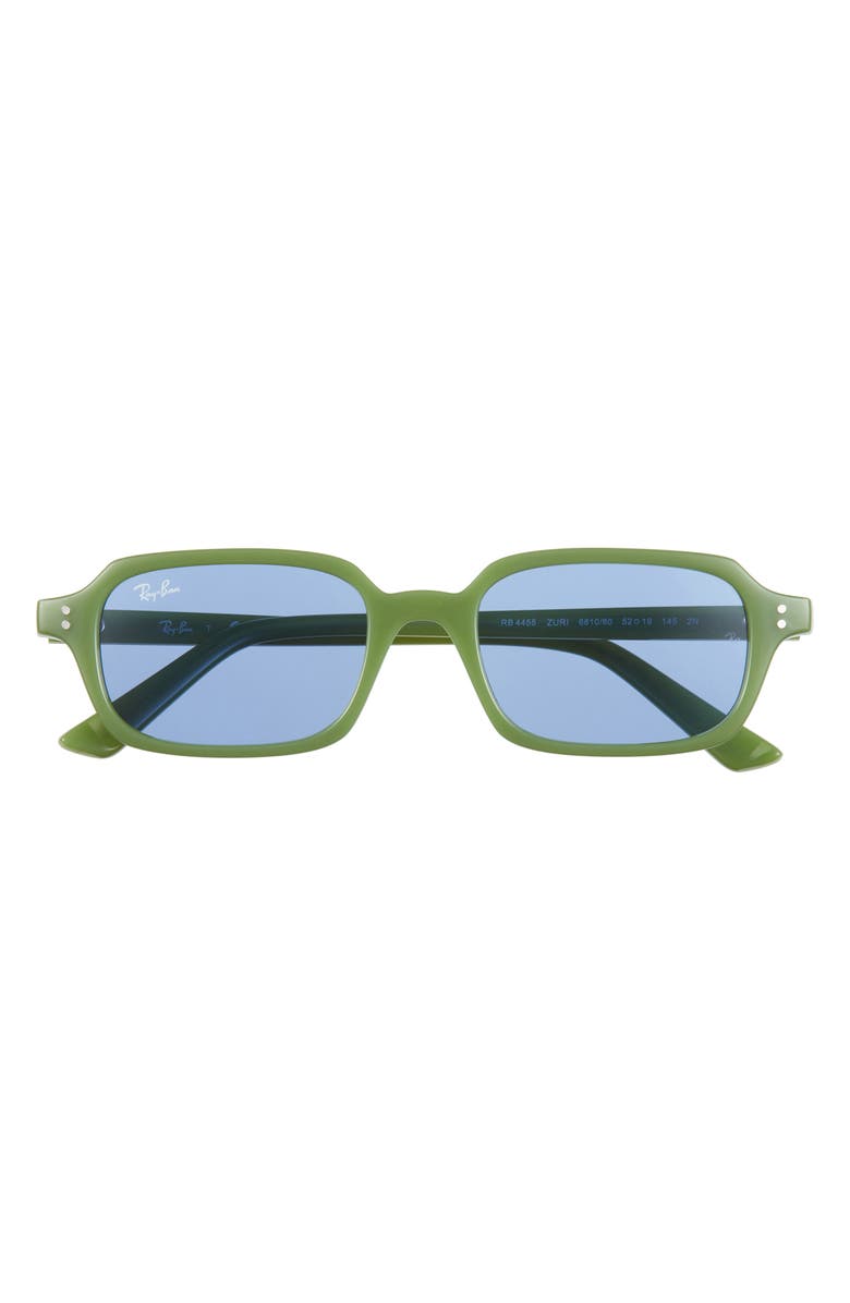 Ray-Ban Zuri 52mm Rectangle Sunglasses, Main, color, Cloudy Jungle Green Blue