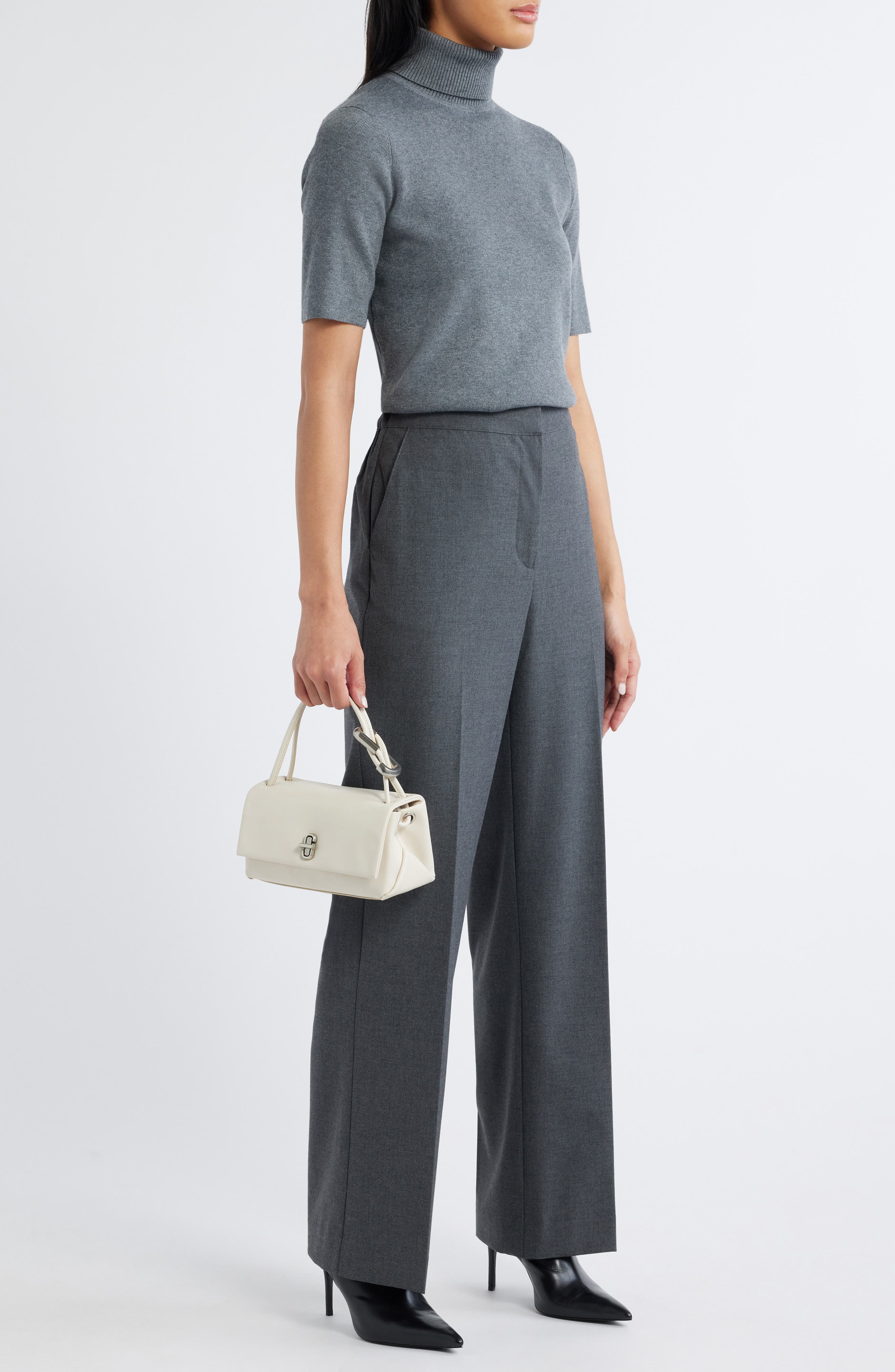 Marc Jacobs The Mini Dual Top Handle Bag, Alternate, color, Cloud White