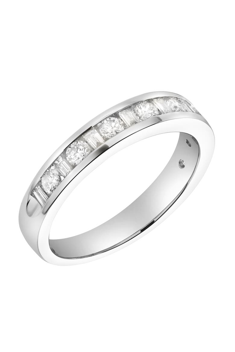 Amber 14K Gold Round Diamond Studded Stackable Band Ring - 0.68cts, Alternate, color, 14K White Gold