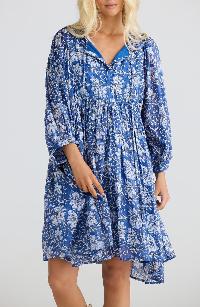 Talisman the Label Wisteria Print Cotton Dress, Alternate, color, Blue Blossom