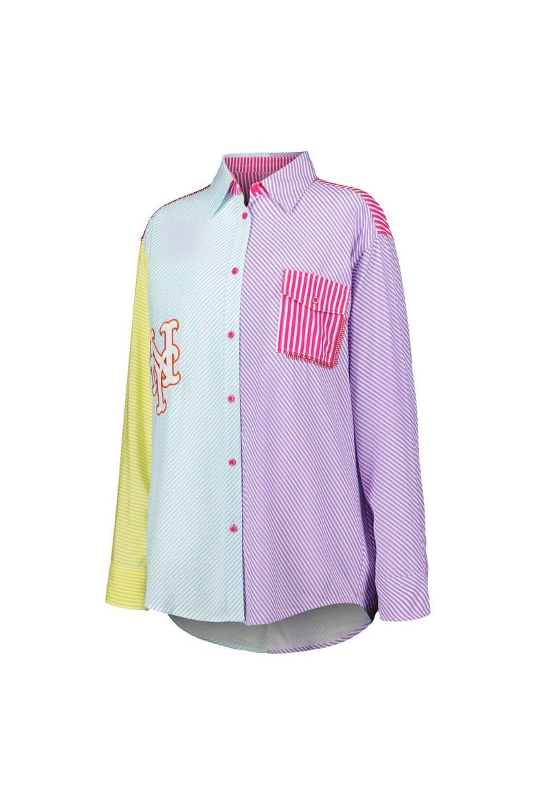 Women's Terez New York Mets Button-Up Shirt, Alternate, color, Blue