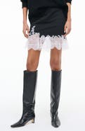 STAUD Nadia Lace Trim Miniskirt