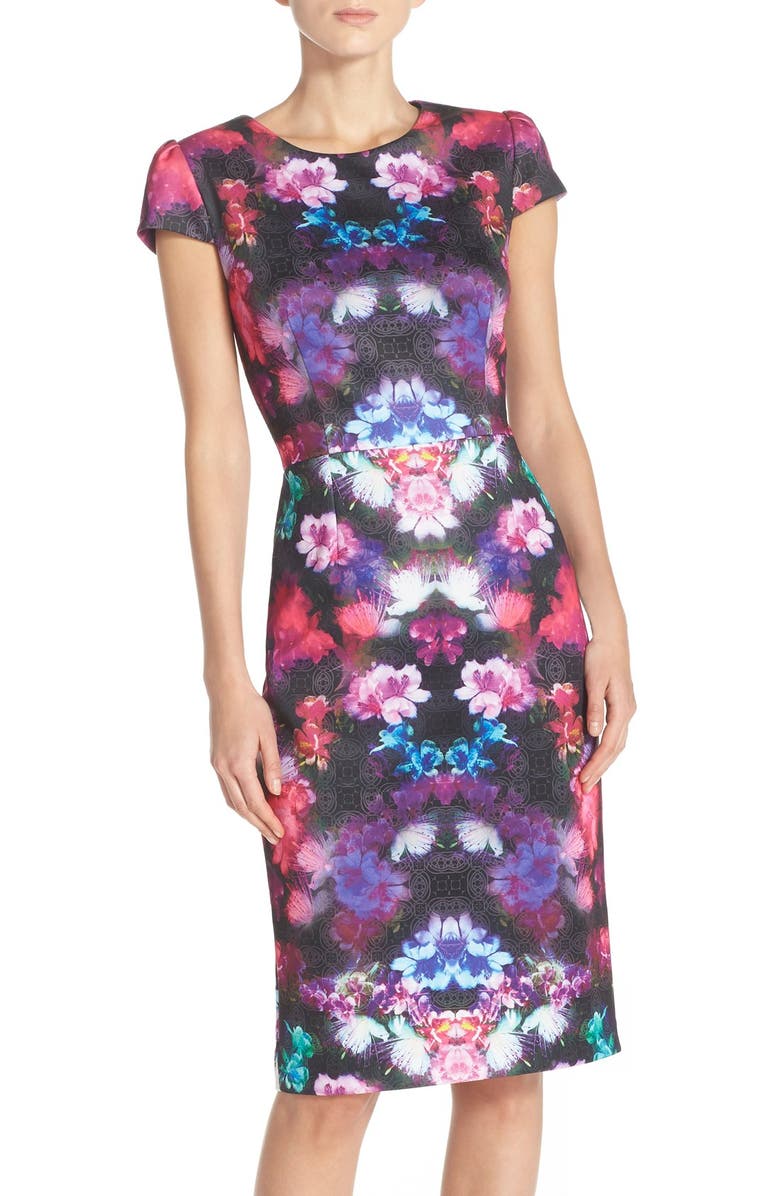 Betsey Johnson Print Scuba Sheath Dress, Main, color,
