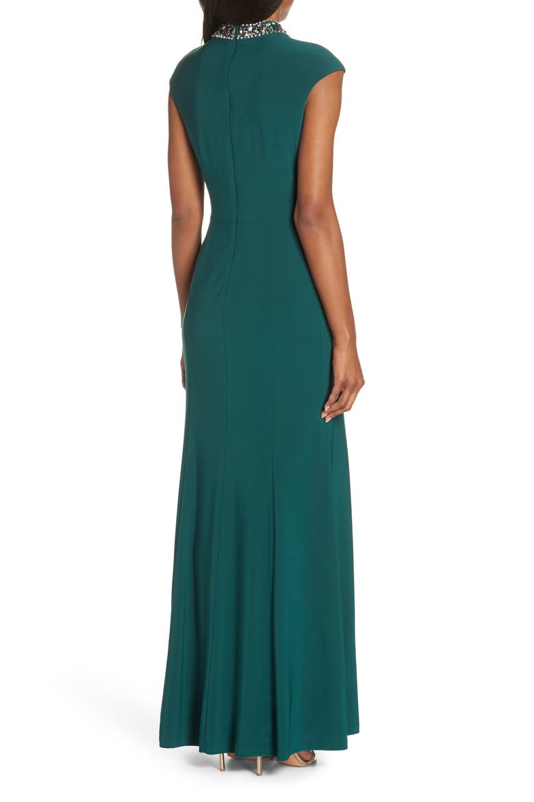 Cap Sleeve Gown, Alternate, color, HUNTER