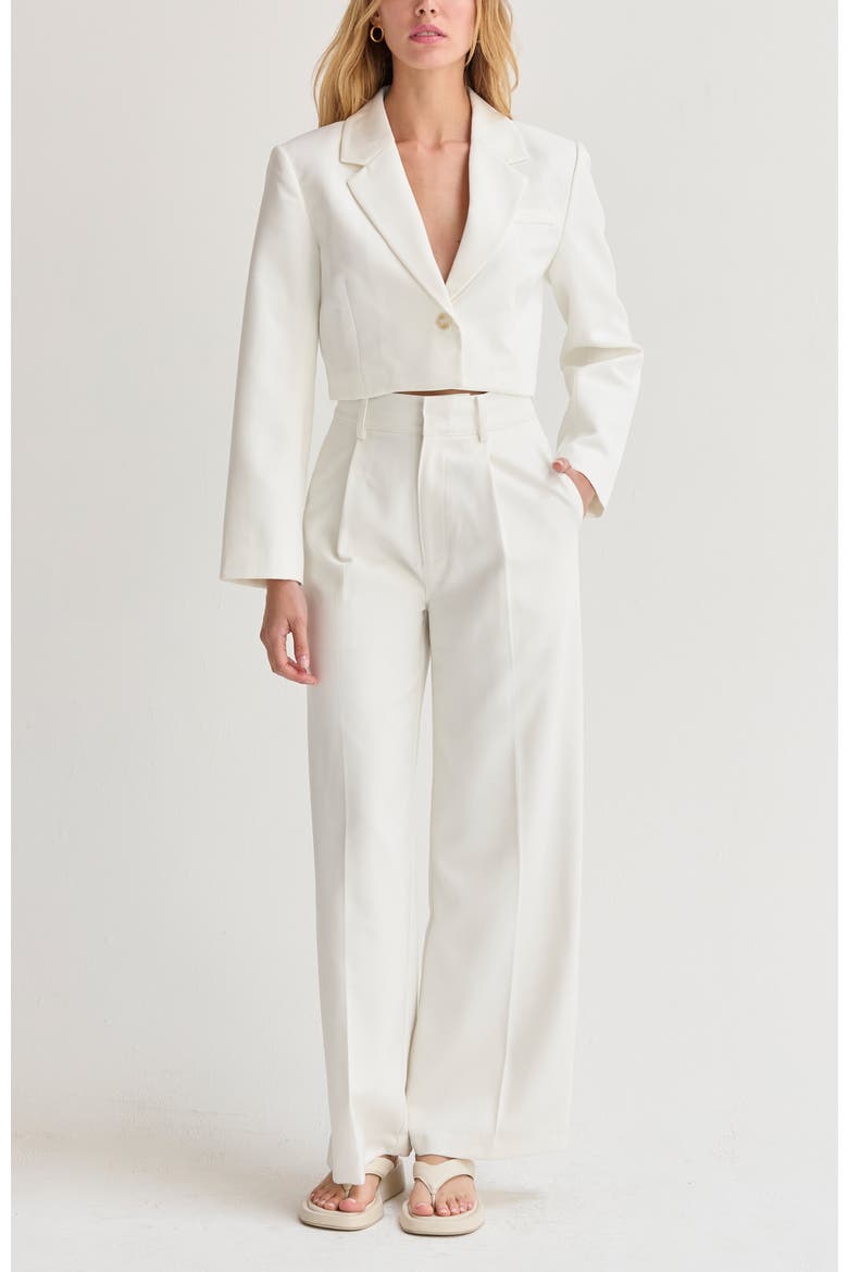 Tailored Wide Leg Trousers, Alternate, color, White
