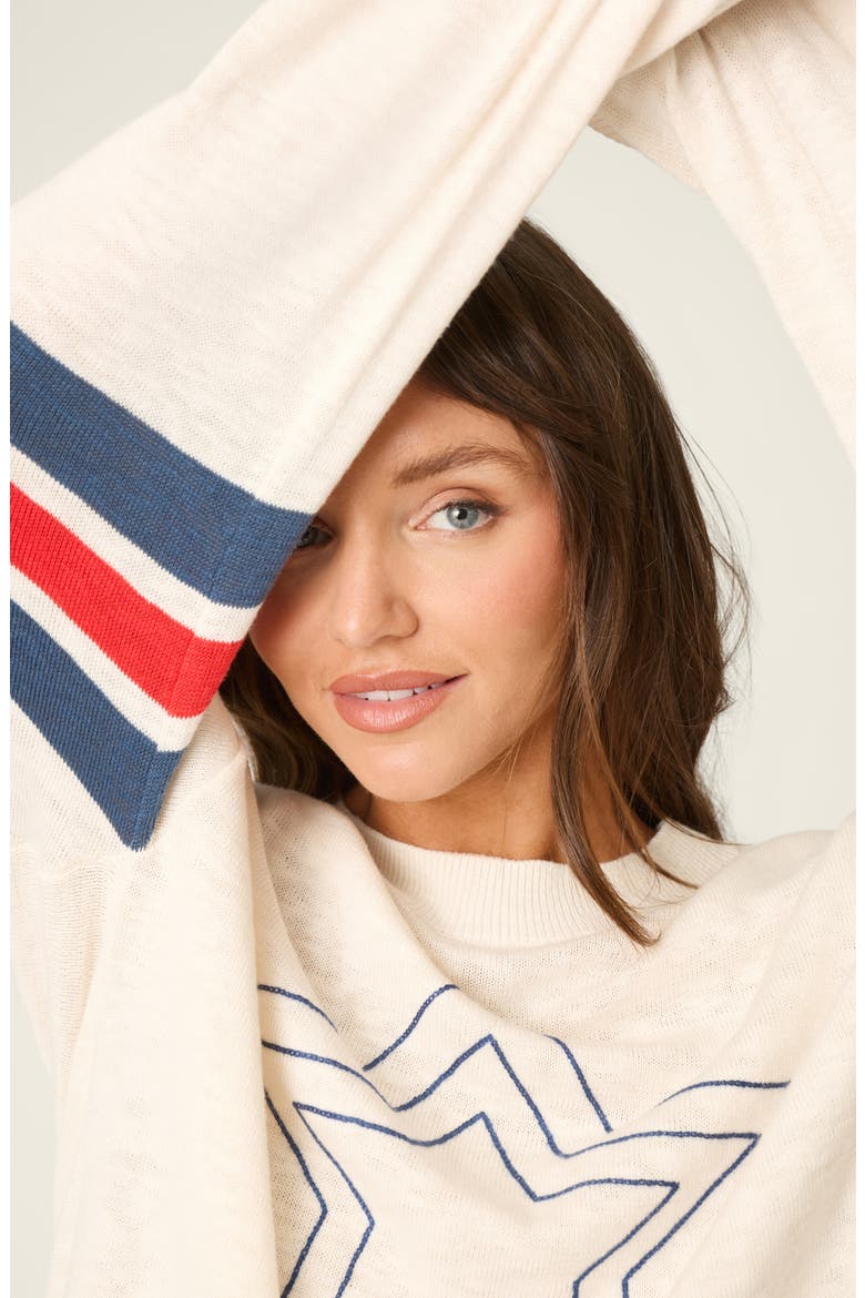 Star Spangled Summer Sweater, Alternate, color, IVORY