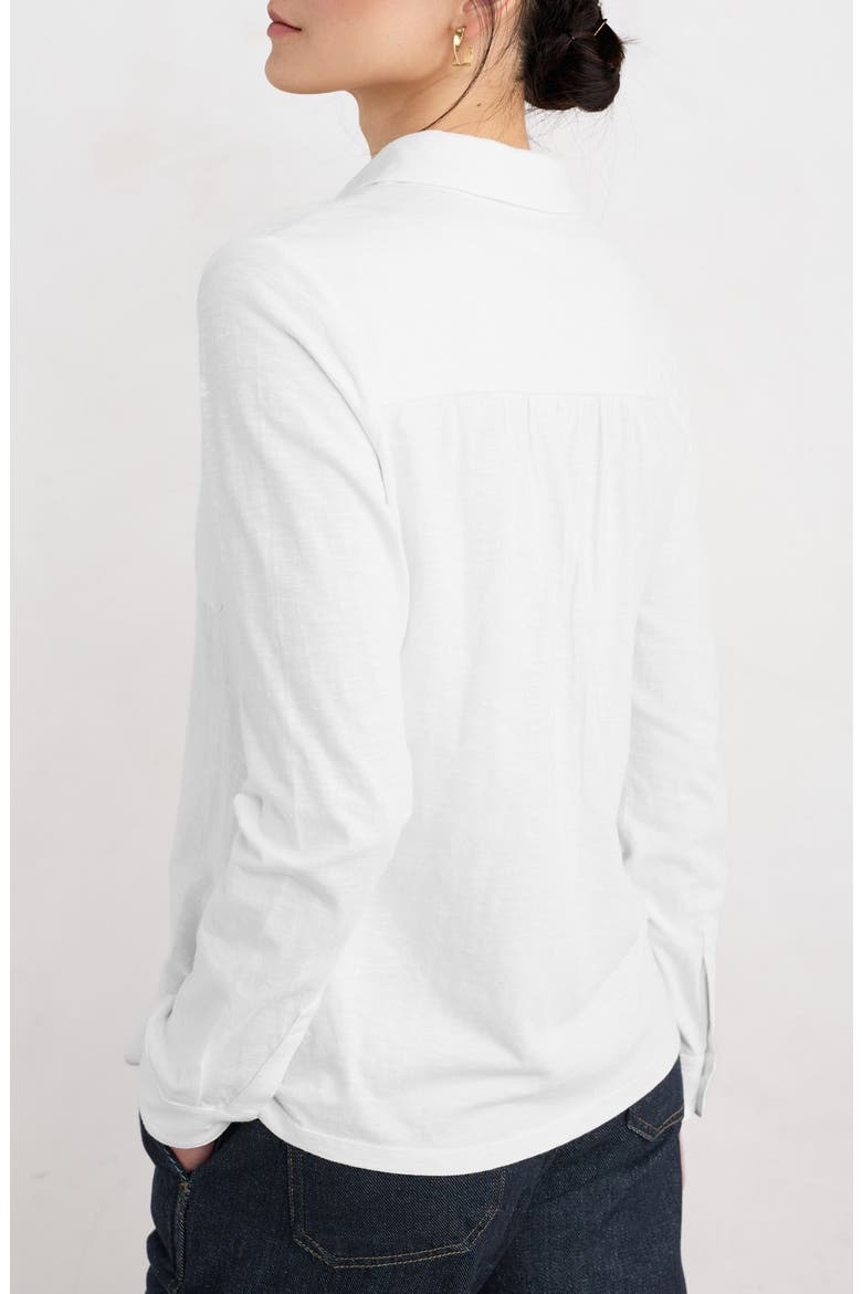 Teasel Head Organic Cotton Knit Button-Up Shirt, Alternate, color, SALT
