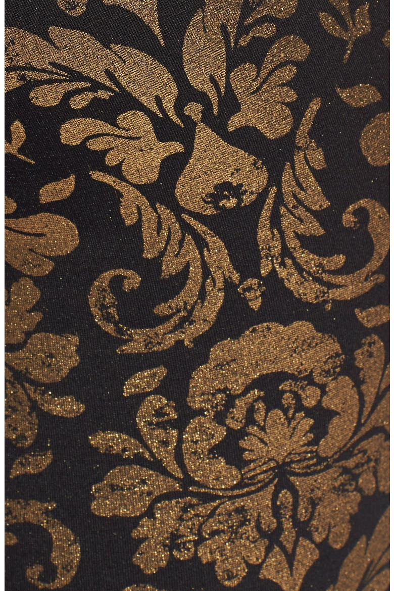 Foiled Ponte Knit Leggings, Alternate, color, GOLD