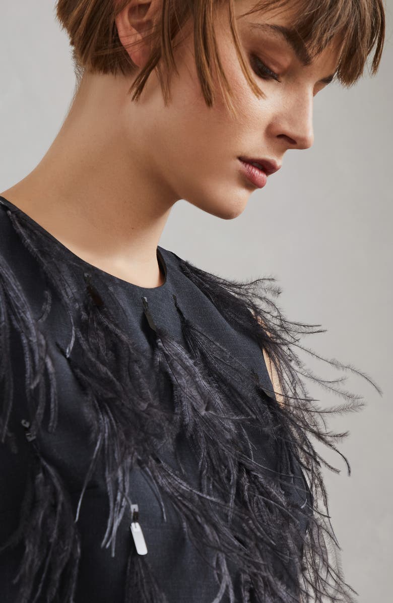 Brunello Cucinelli Tropical Luxury Wool top, Alternate, color, 