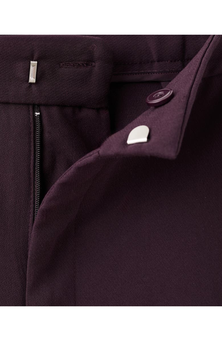 MANGO High Waist Straight Leg Pants, Alternate, color, Plum