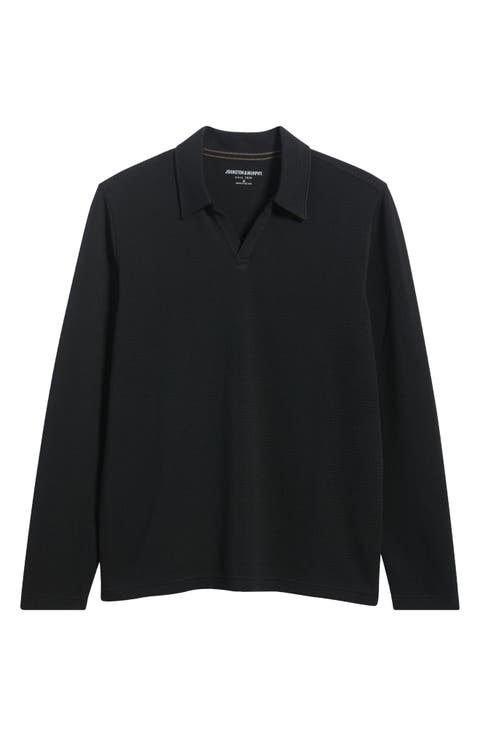 Sedona Textured Long Sleeve Johnny Collar Polo