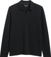 Johnston & Murphy Sedona Textured Long Sleeve Johnny Collar Polo