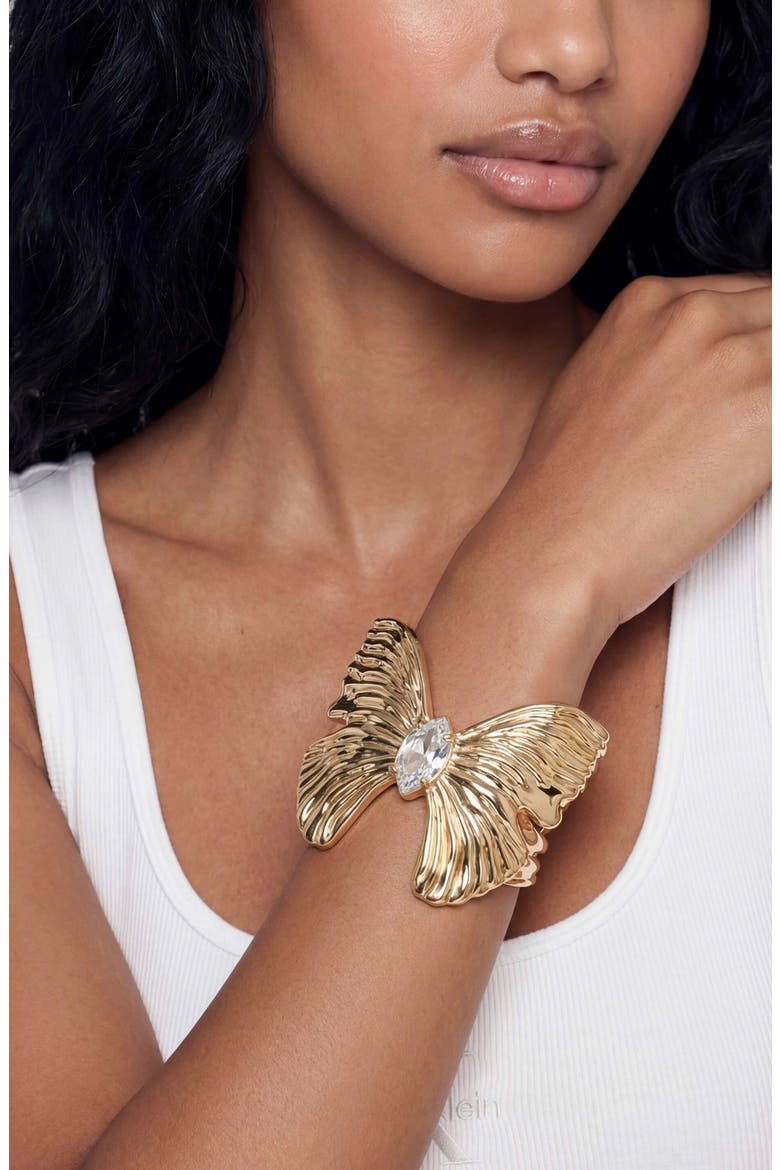 Fluttering Glow Cuff Bracelet, Alternate, color, GOLD