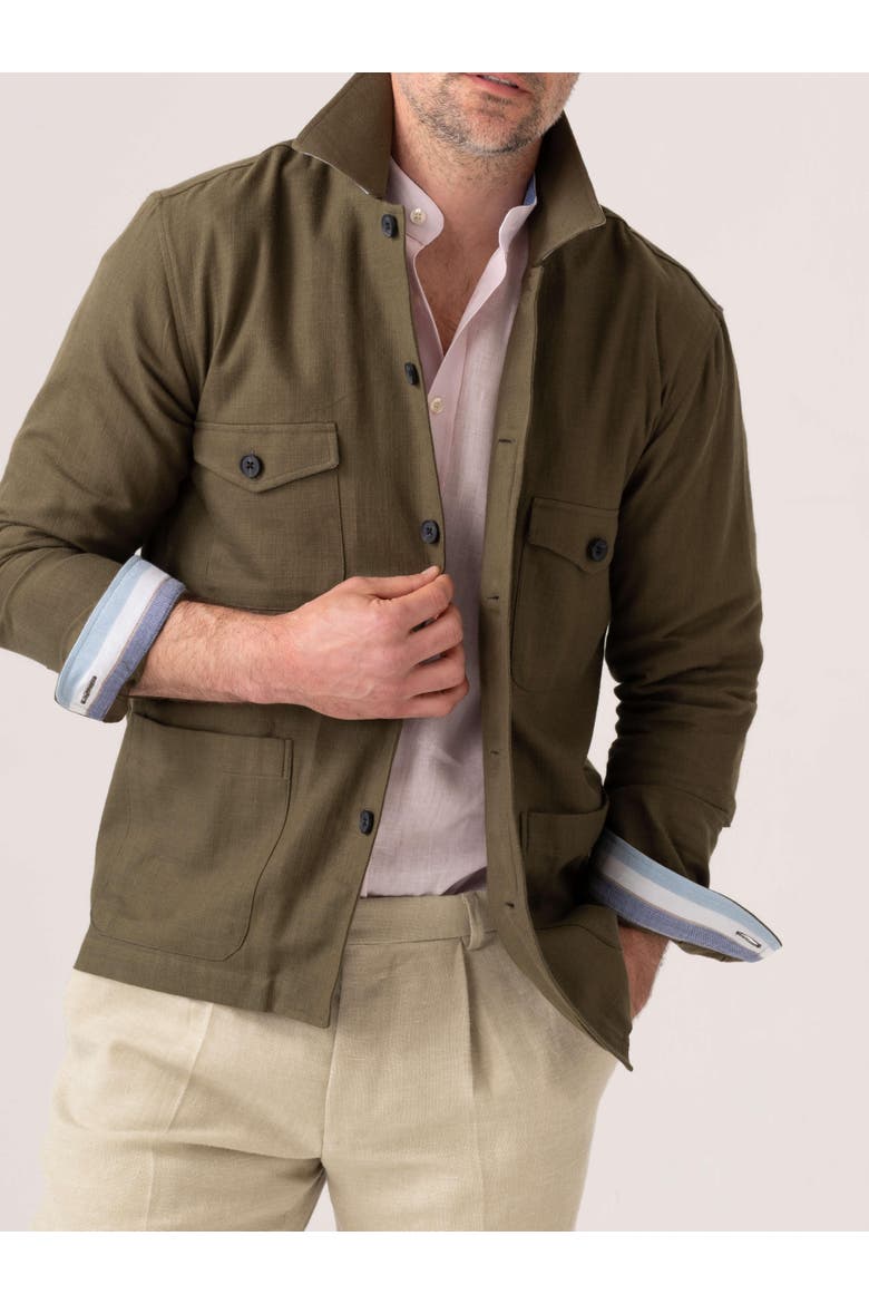 Cotton Shirt Jacket, Main, color, Olive