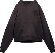 NAHMIAS Distressed Studded Patch Hoodie