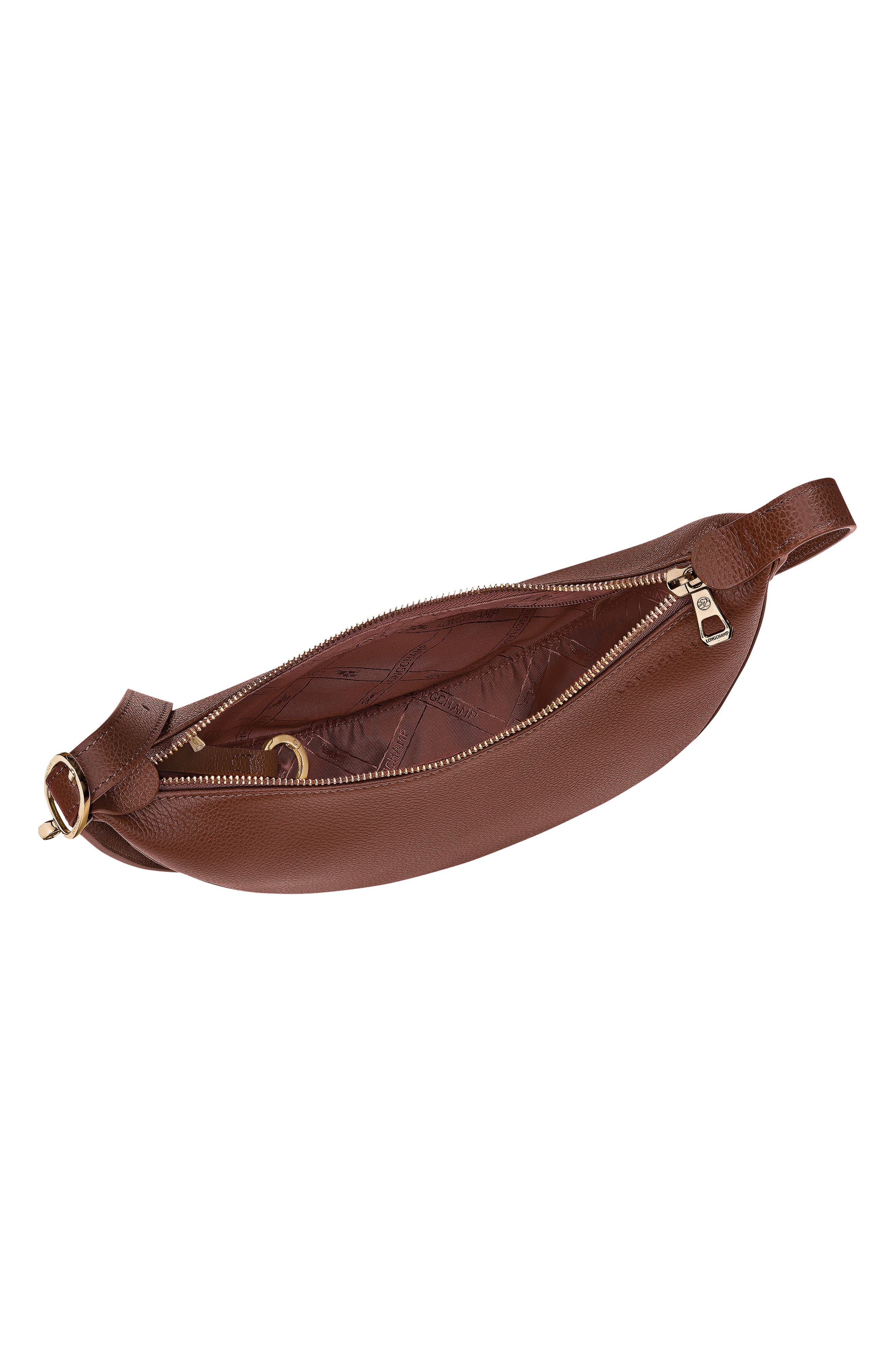 Longchamp Le Foulonne Small Leather Crossbody Bag, Alternate, color, Coffee