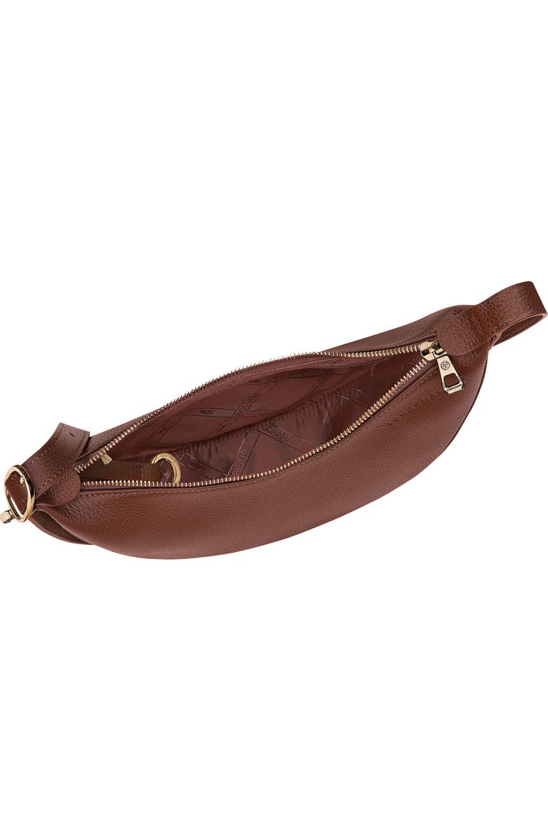 Longchamp Le Foulonne Small Leather Crossbody Bag, Alternate, color, Coffee