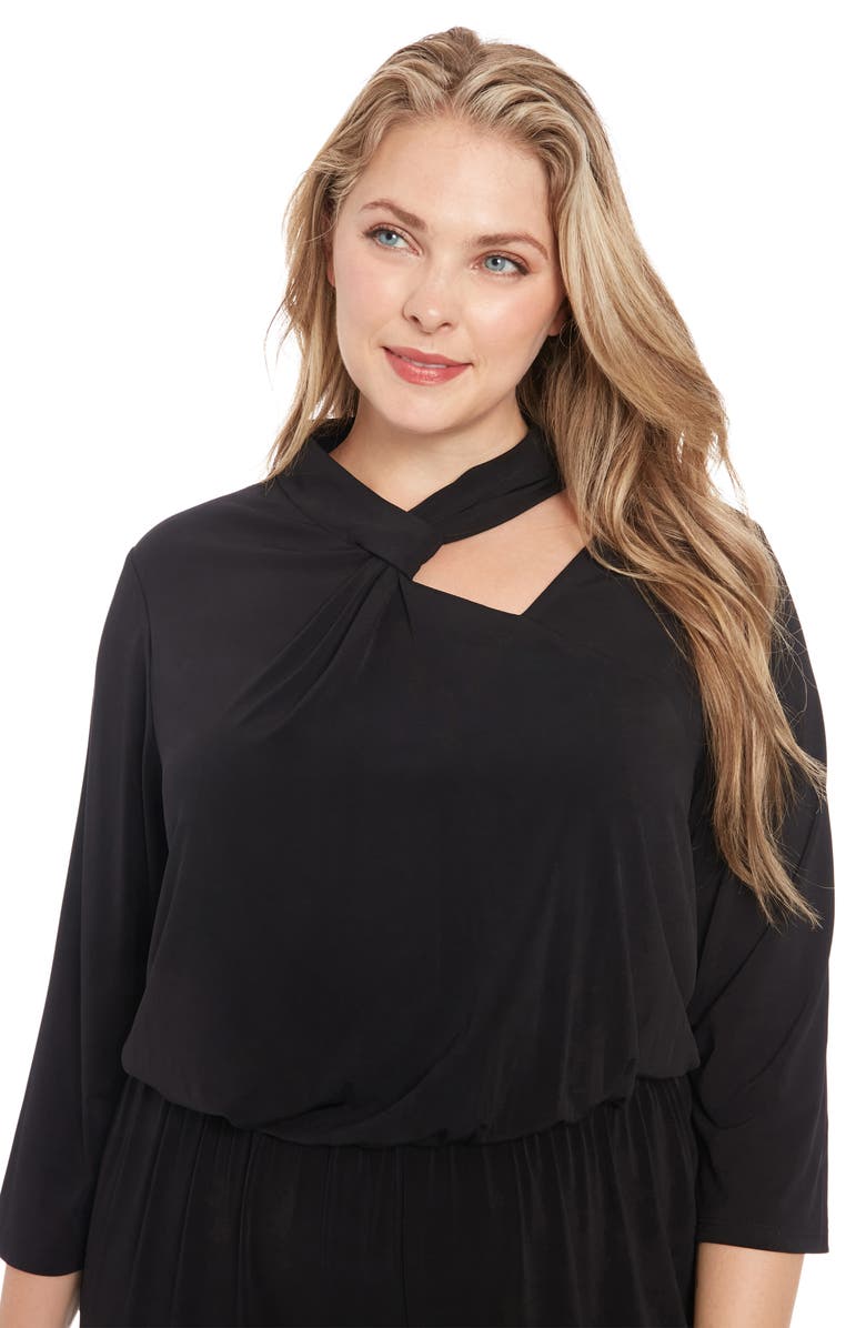 London Times Asymmetric Neck Stretch Jersey Jumpsuit, Alternate, color, 