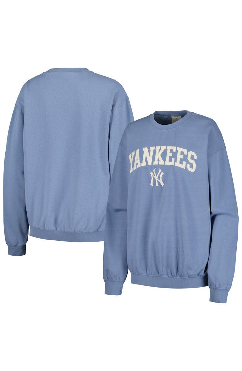 SOFT AS A GRAPE Women's Soft as a Grape Navy New York Yankees Pigment Dye Pullover Sweatshirt, Main, color, Navy