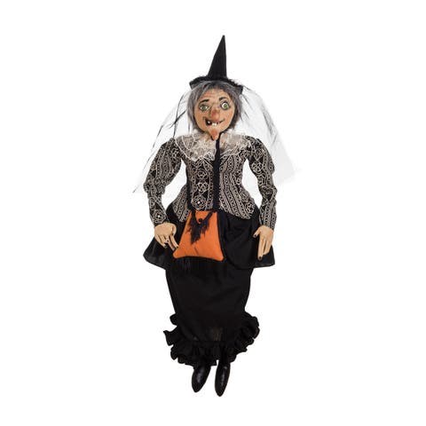 Halloween Vahn Witch Large Folk Art Doll Figurine Joe Spencer Gathered Traditions Collectible