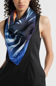 Nordstrom Palm Print Silk Square Scarf