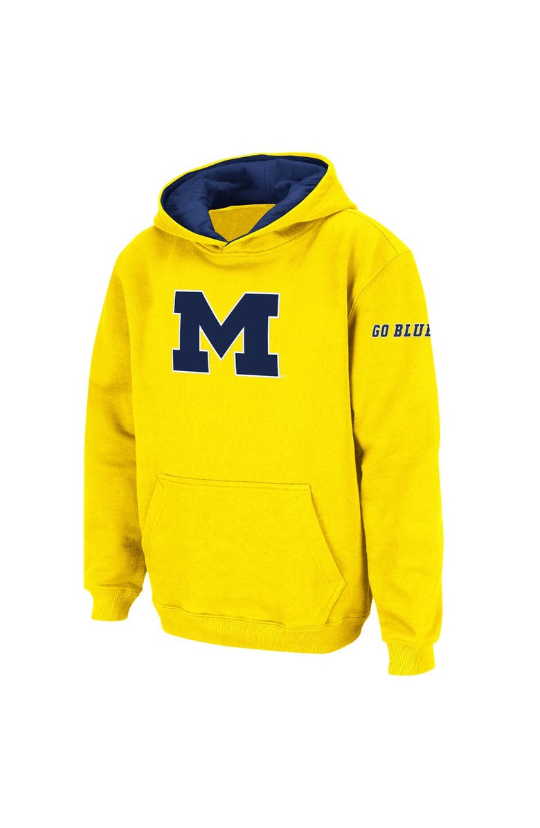 STADIUM ATHLETIC Youth Stadium Athletic Yellow Michigan Wolverines Big Logo Pullover Hoodie, Alternate, color, Maize