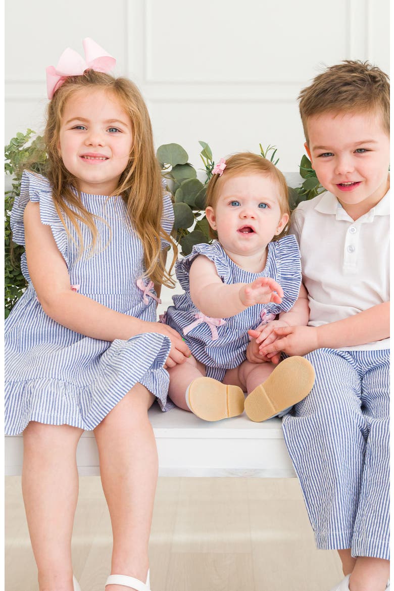 Stripe Cotton Seersucker Dress, Alternate, color, BLUE