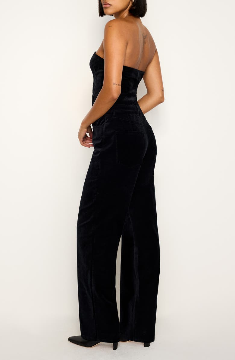 Good American Fit for Success Strapless Velvet Jumpsuit, Alternate, color,