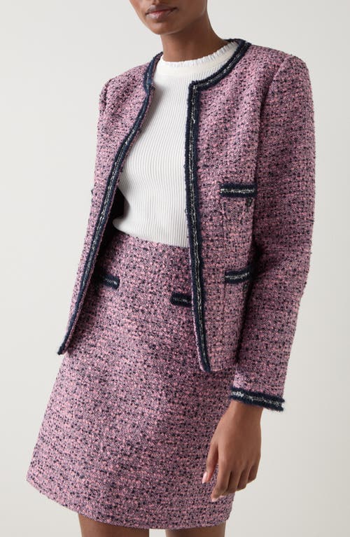 Lk Bennett Charlie Trim Tweed Jacket In Purple
