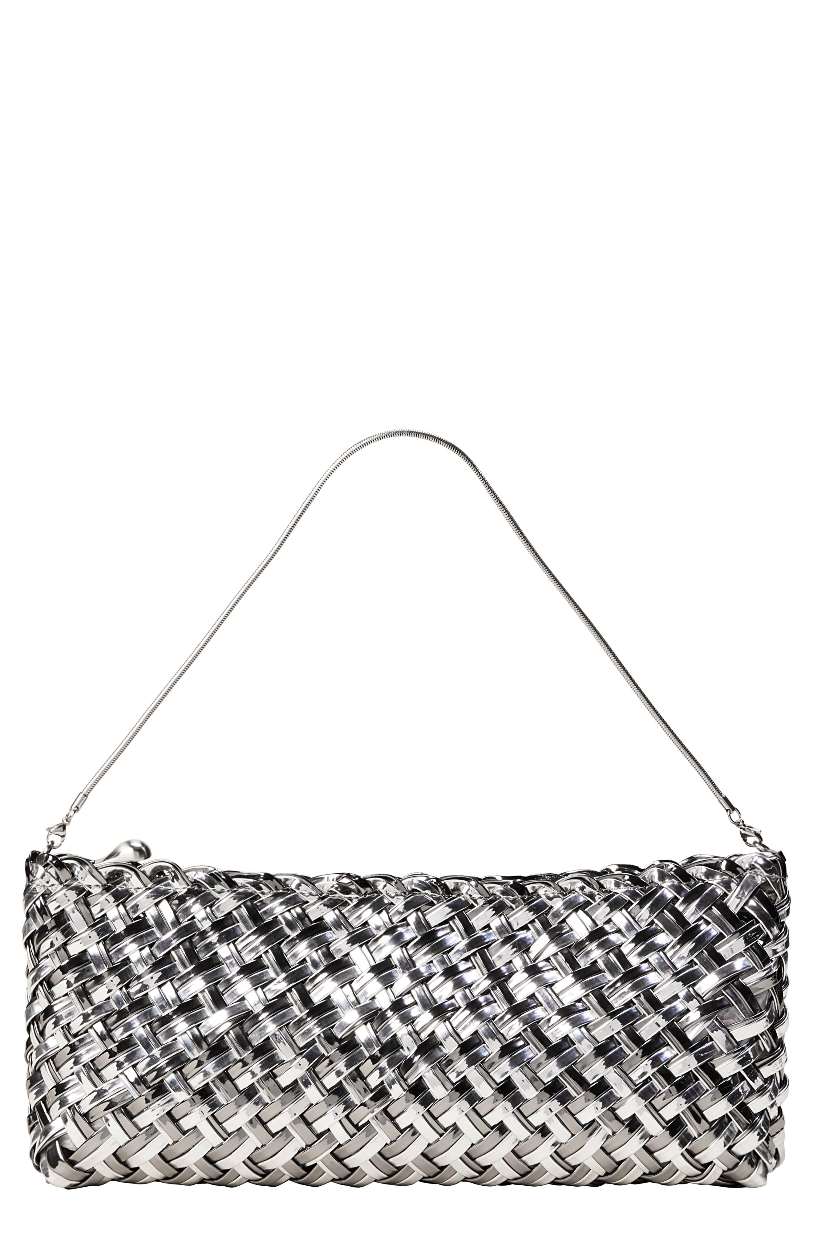 NAGHEDI Gala Metallic Clutch, Main, color, Pewter