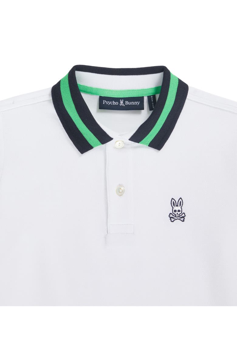 Psycho Bunny Kids' Alva Bunny Tipped Pima Cotton Piqué Polo, Alternate, color, 