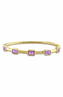 Octagon Cut Amethyst Bangle Bracelet