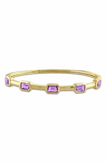 Octagon Cut Amethyst Bangle Bracelet