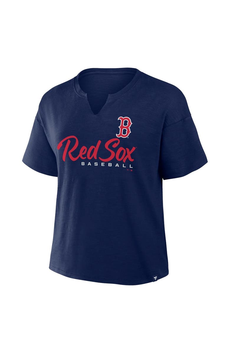 FANATICS Women's Fanatics Navy Boston Red Sox Fan Fave Stadium Slub Boxy T-Shirt, Alternate, color, 