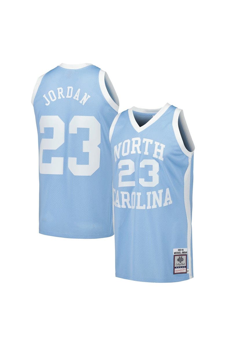 Mitchell & Ness Men's Mitchell & Ness Michael Jordan Carolina Blue North Carolina Tar Heels 1983/84 Authentic Throwback College Jersey, Main, color, 