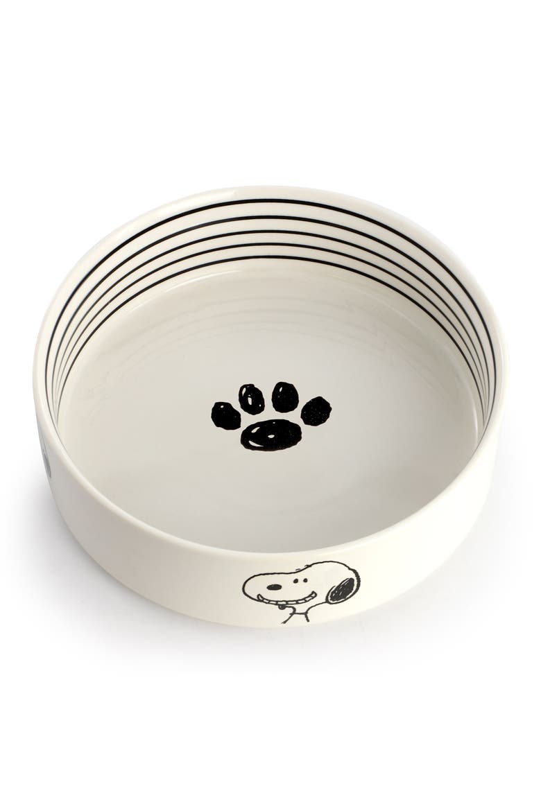 Suppertime Favorites 6.5in Stoneware Pet Bowl, Alternate, color, White
