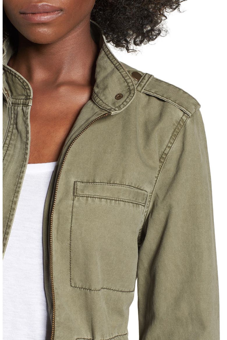 Cotton Canvas Anorak, Alternate, color, OLIVE BURNT