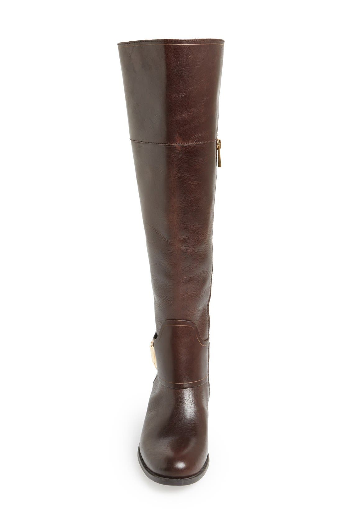 'Basira' Leather Riding Boot, Alternate, color, BROWN WIDE CALF
