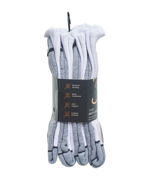 Ed Hardy Athletic Half Cushion Crew Sock 7-pack In White