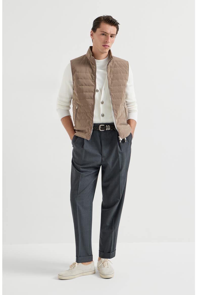 Nylon down vest, Alternate, color, Hazelnut