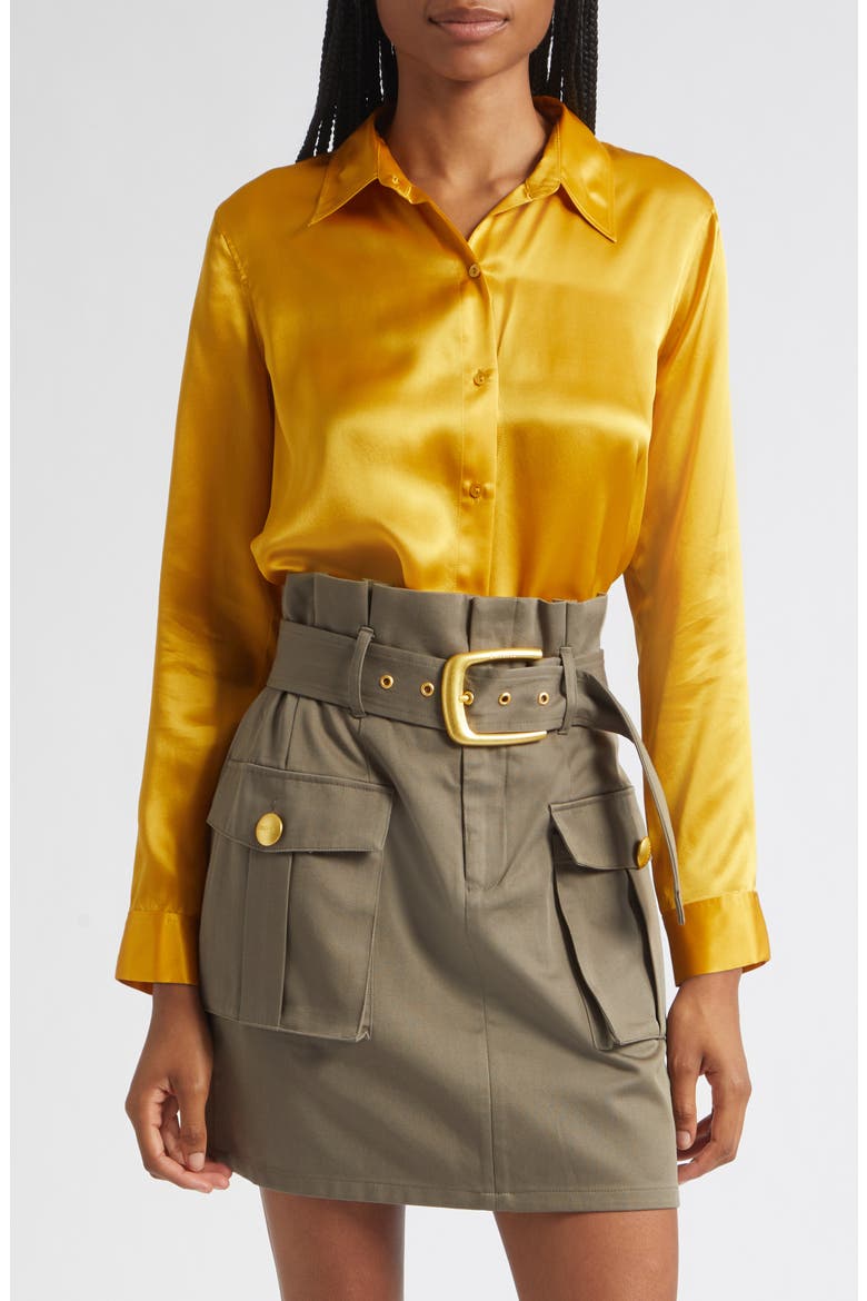Tyler Silk Blouse, Main, color, GOLDEN SPICE