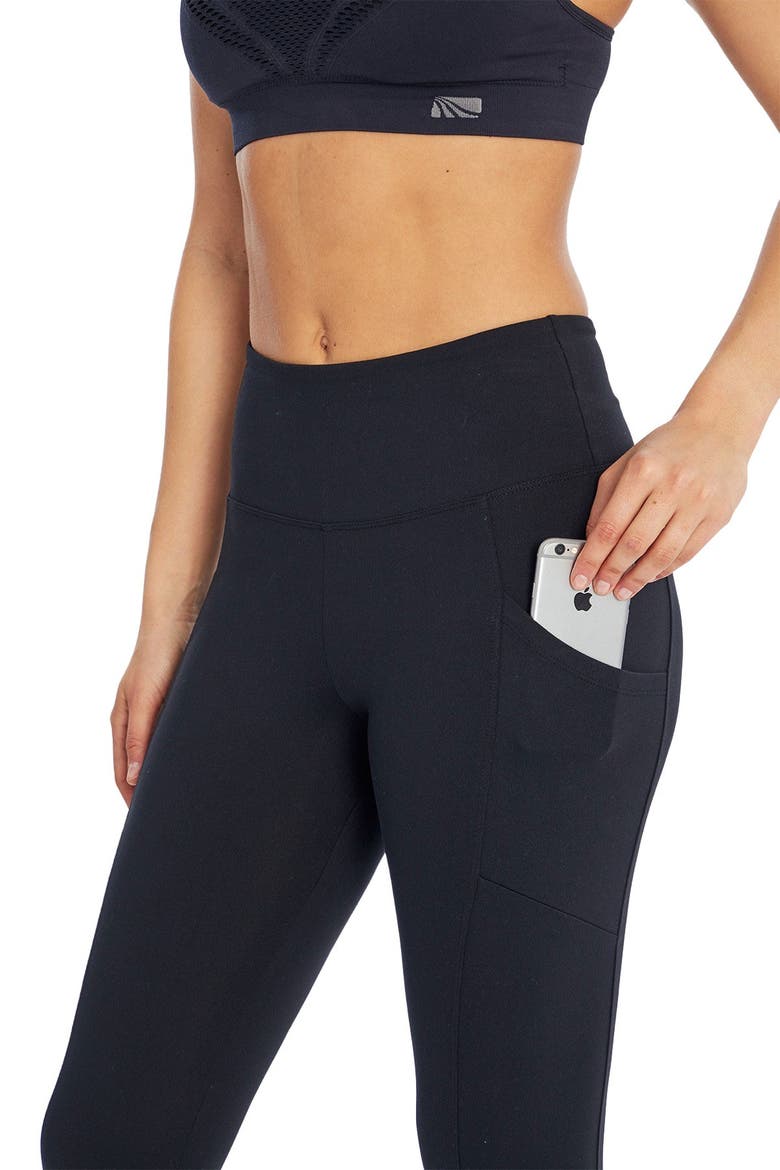 Drew High Waist Crop Pocket Leggings, Alternate, color, BLACK