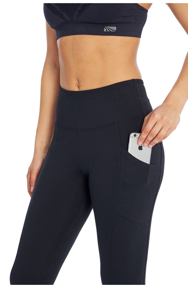 MARIKA Drew High Waist Crop Pocket Leggings, Alternate, color, Black