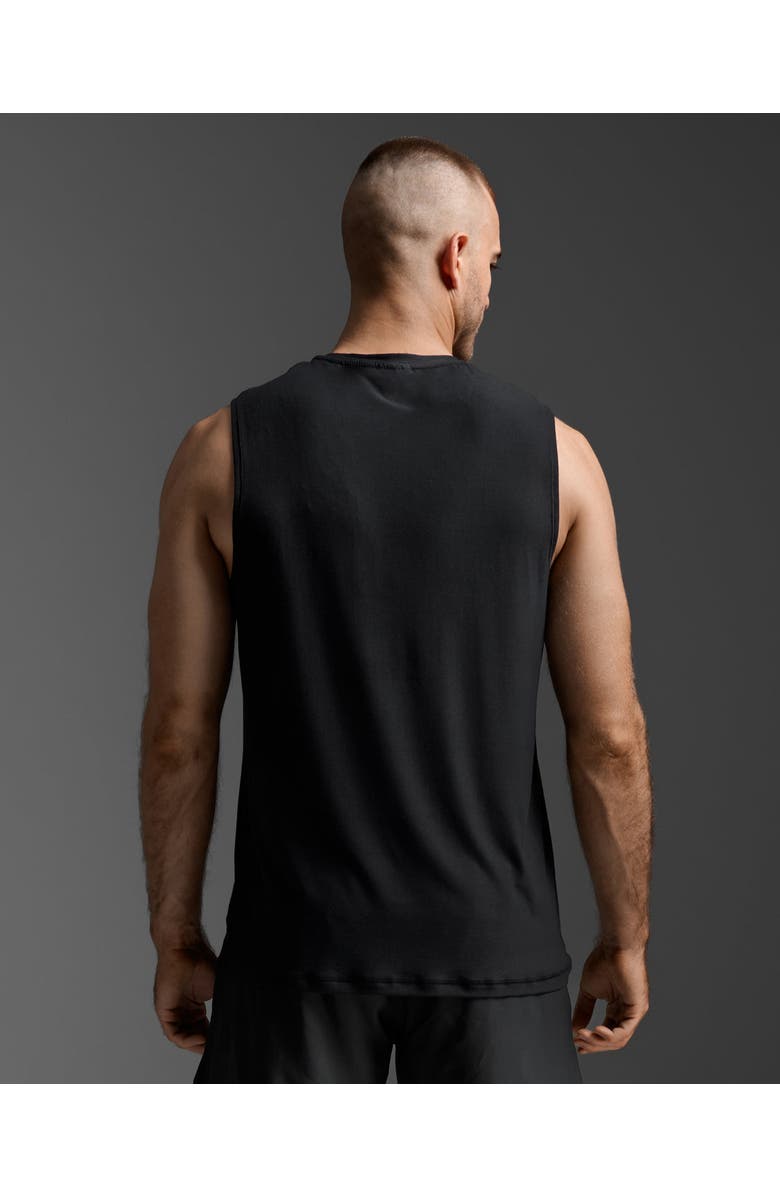 2XU Mens Signature Tank, Alternate, color, Black/Black