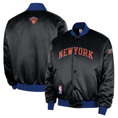 Men's Nike  Black New York Knicks 2025/26 City Edition Remix Courtside Full-Snap Bomber Jacket