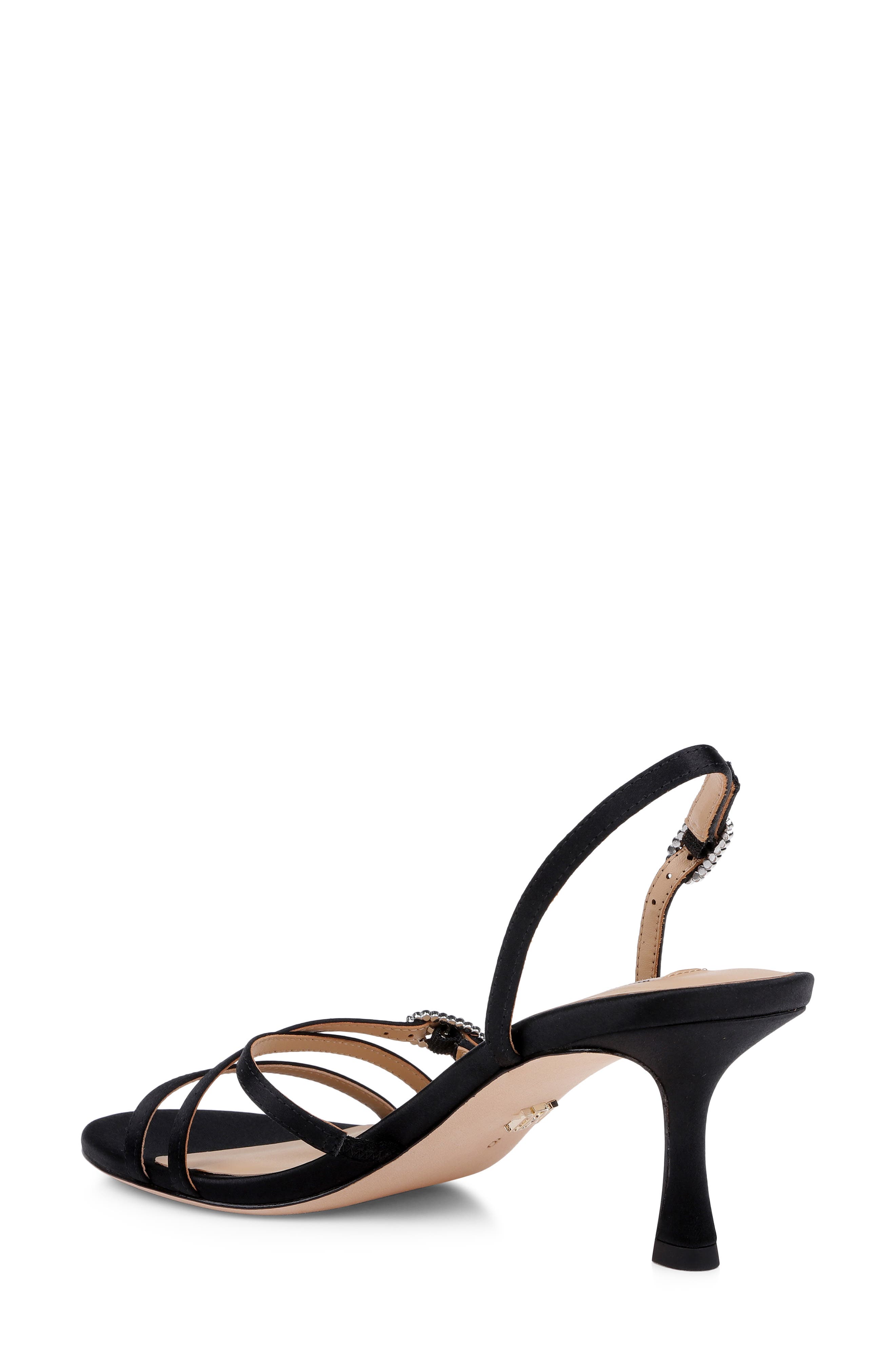 Badgley Mischka Collection Yukon Slingback Sandal, Alternate, color, Black Satin