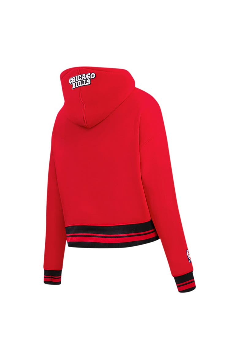 Women's Pro Standard Red Chicago Bulls Script Tail Cropped Pullover Hoodie, Alternate, color, Red