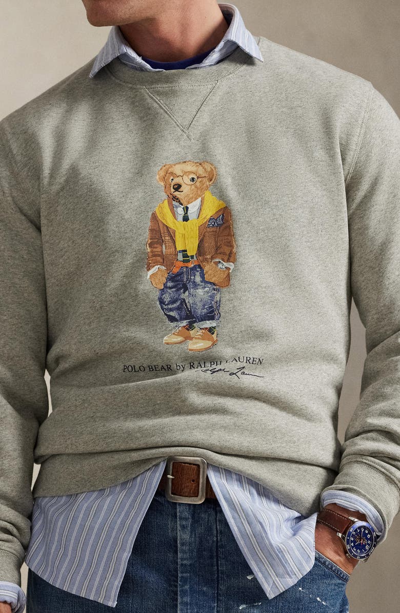 Polo Ralph Lauren Polo Bear Graphic Sweatshirt, Alternate, color, Loft Heather/ Heritage Bear