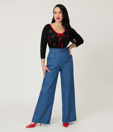 1940s Ginger Wide Leg Pants