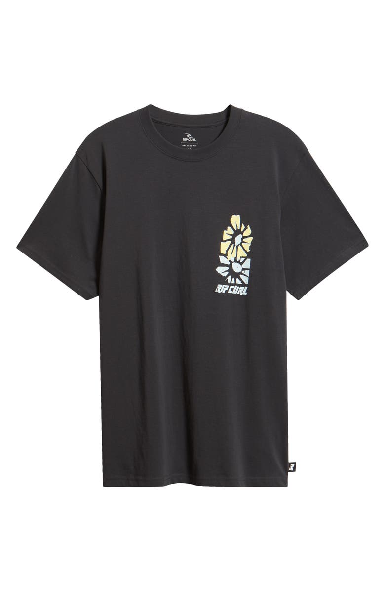 Rip Curl Liquid Trips Flower Graphic T-Shirt, Main, color, Washed Black